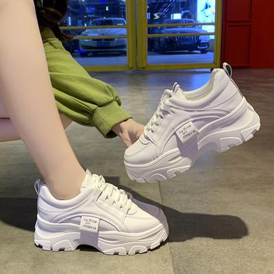 Düz renk Moda Kadın Günlük Ayakkabılar Kore Stili Yeni Baba Ayakkabıları Platform Spor Ayakkabıları Kama Kaymaz Koşu Ayakkabısı