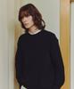 KNITTED Cotton Waffle Crewneck Knit Black