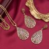 Sunspicems Gold Arabian Women Jewelry Set Hollow Teardrop Earrings Pendant Necklace Moroccan Bridal Bijoux Beach Jewel