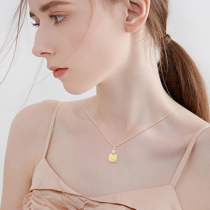 Geometryczny kwadratowy pierścionek z kryształu sztucznego, naszyjnik, kolczyki, moda damska