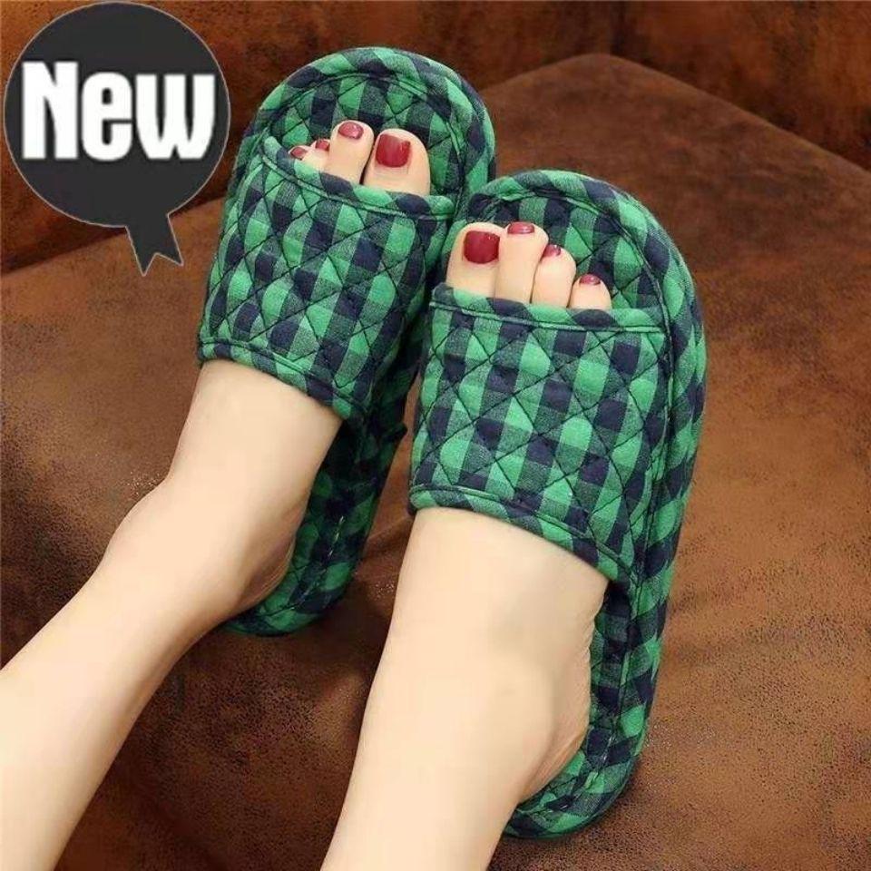 Dámské pantofle z čisté bavlny pro vnitřní použití - Měkké, tiché, pratelné v pračce pro všechna roční období