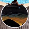 Oil Painting Round Beach Towel,Night Sky Star Moon Print Sand Resistant Beach Blanket,Absorbent Quick Dry Pool Towel Picnic Mat