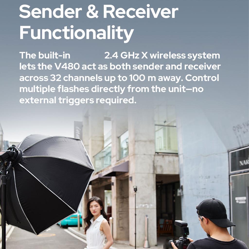 Wireless Camera Flash Adjustable Head Small Hot Shoe Light Support High Speed Sync 2.0  Touchscreen EU Plug