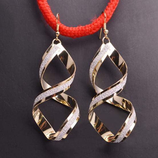 Dammode Legering Matt Polerad Spiral Droppkrok Hängande Örhängen Smycken