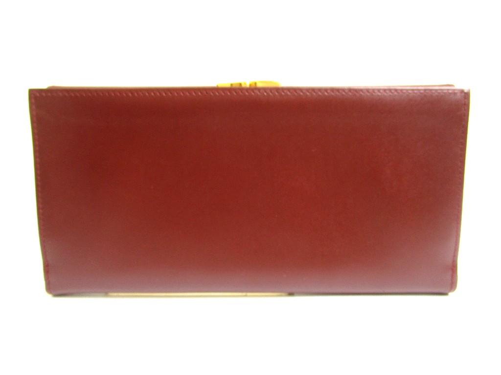 Authentic Cartier Must De Cartier Bordeaux Leather Flap Long Wallet #a786  Refurbished