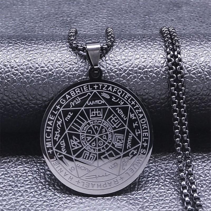 Pendant New Seven Angels Magic Amulet Customized Rune Circle Card Totem Seal Necklace