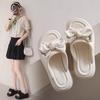 Stepping On Shit Slippers for Women's Summer Wear 2025 New Versatile and Comfortable Muffin Bottom Bow with Skirt Cool Slippers for Women