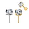 14 Karat Massivgold Piercing CZ Druckverschluss Nasenpiercing Stecker Ring Gewindelose Körperschmuck Piercing Edelstahl Druckverschluss Helix
