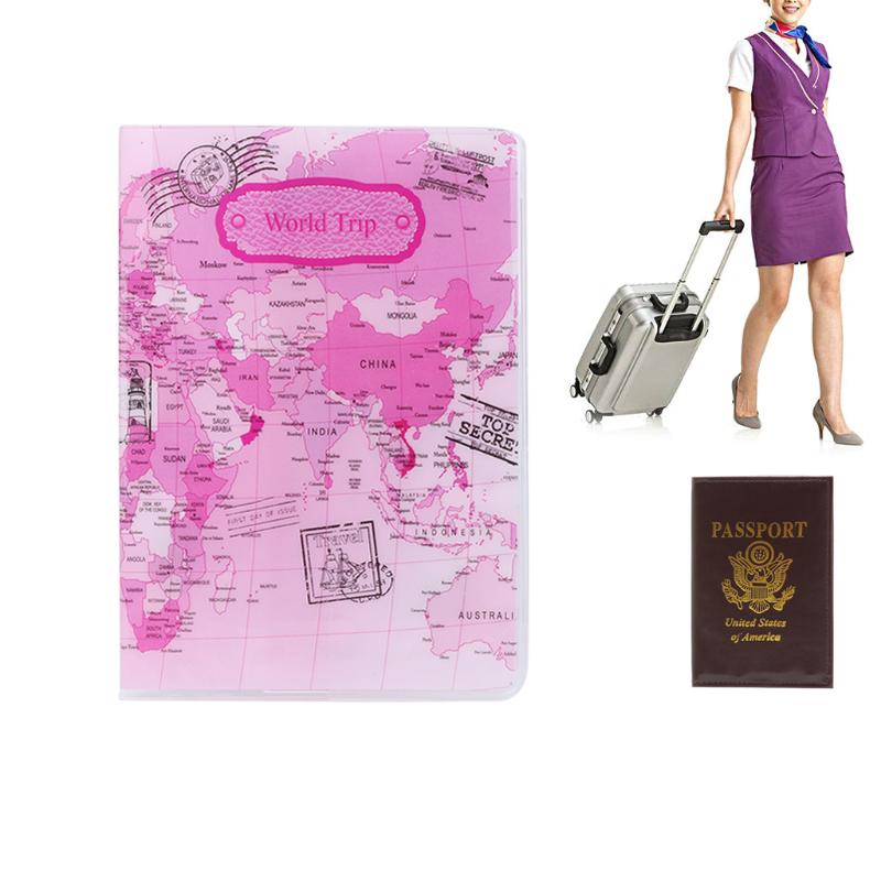 

Обложка для паспорта, дорожная утилита, простой чехол для паспорта, держатель для удостоверения личности, чехол, протектор, кожа, ПВХ розовый