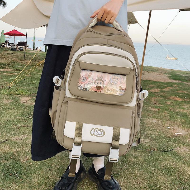 Elementary school schoolbag female Japanese ins junior high school student large capacity cute backpack cartoon high value backpack хаки