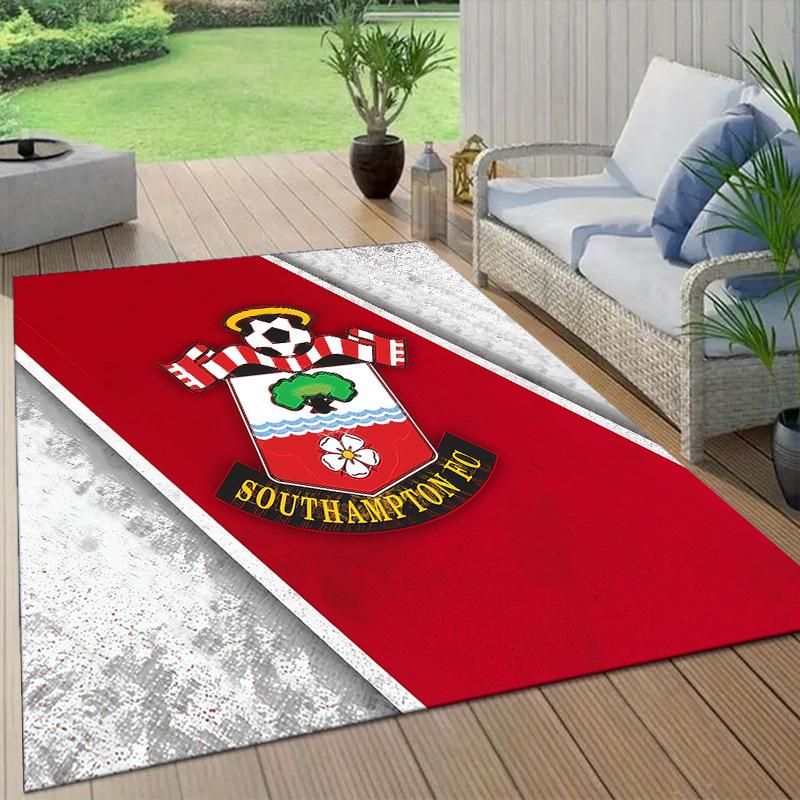 Southampton FC Flannel Pattern Square Carpet,Area Rug,Carpet Rug for Living Room Bedroom Sofa Playroom Decor,Non-slip Floor Mat