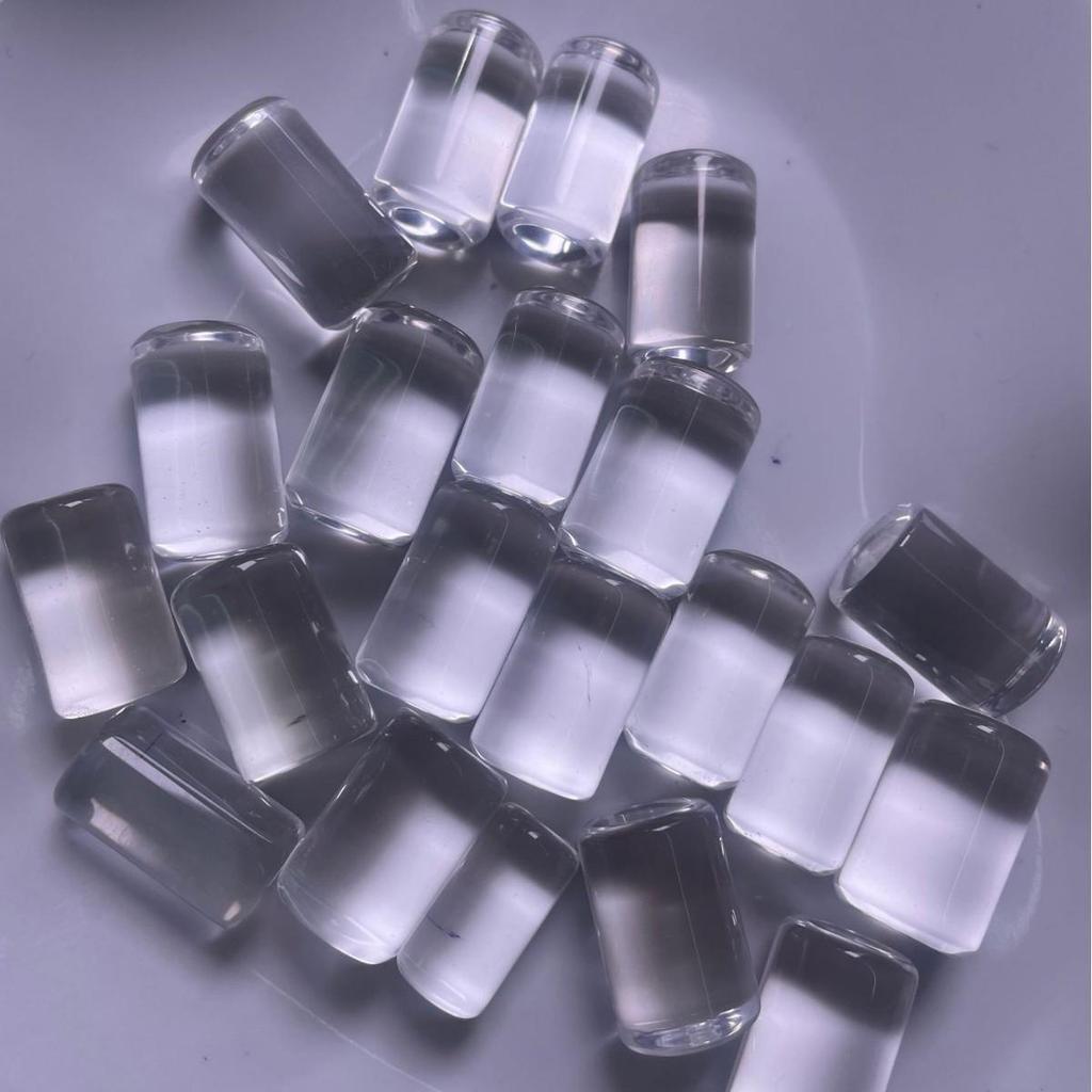 White Crystal Cylinder Pendant Beads for DIY Bracelet Crafting