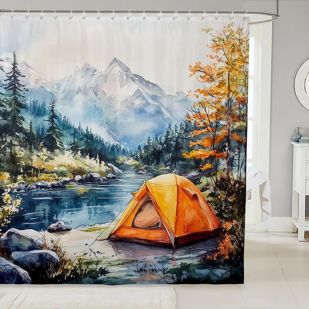 Japanese Style Bathroom Accessories Dragon Shower Curtain Magical Animals Bath Curtain Western Wildlife Theme Bathroom Sets