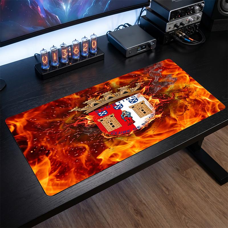Braga FC Theme Pattern Mouse Pad, Soccer Logo Design XXL Gaming Desk Mat Non-Slip Computer Mouse Pad