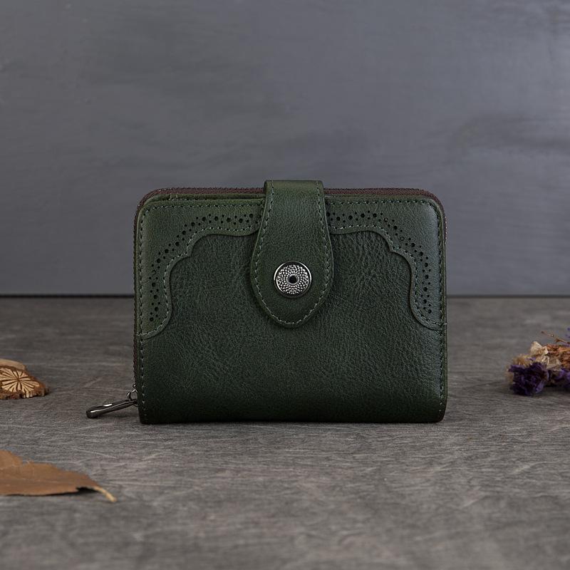 Women's Vintage Cowhide Wallet - Multi-functional Coin & Card Holder