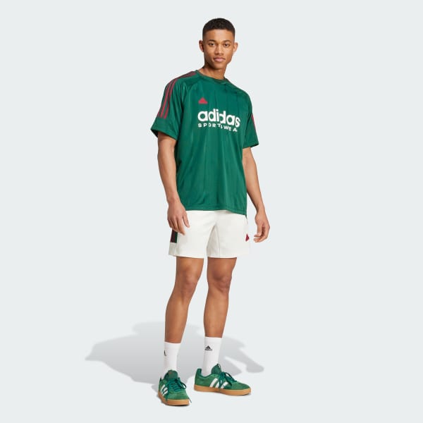 Adidas House of Tiro Nations Pack Tee Dark Green/Collegiate Burgundy/Cloud White Men Streetwear IY2053