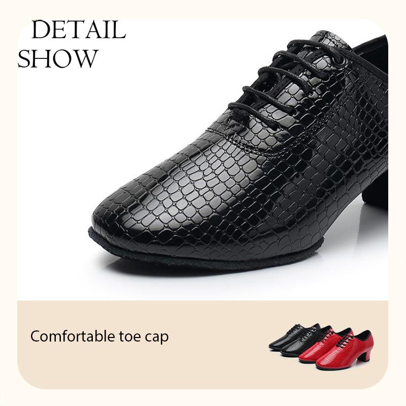Women Modern Dance Shoes Girls Latin Waltz Salsa Beginner Practice Dance Shoes PU Leather Dance Shoes Heeled 5CM