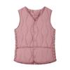 Women's Solid Color Fashionable Pocket Stand Up Collar Button Vest Jacket