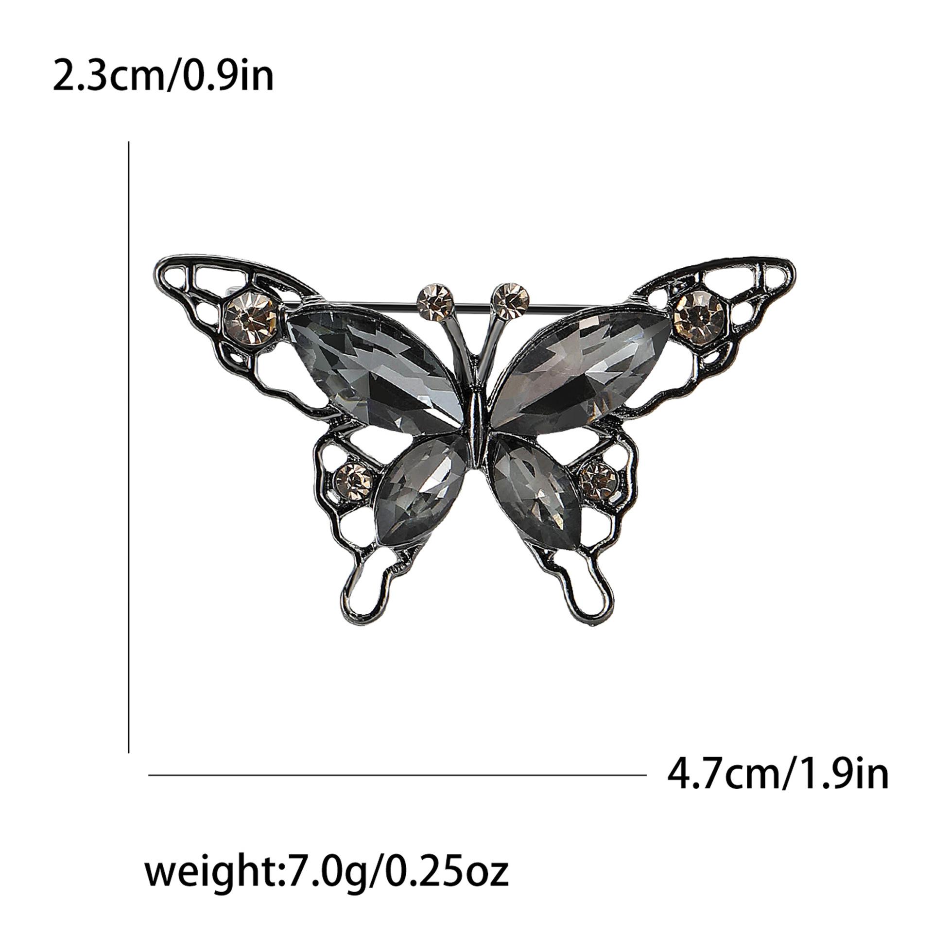 

Высококачественная ретро-сплавная брошь в виде бабочки со стразами, изысканный темперамент, женская одежда, корсаж, ювелирные изделия, булавка