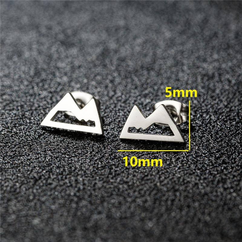 Minimalist Jewelry Hollow Snow Mountain Stud Earrings for Women Men Punk Mountain Peak Earings Holiday Travel Gift