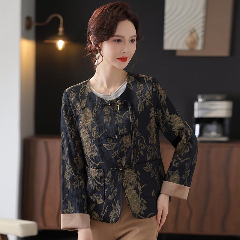 Cardigan de primăvară retro: Jachetă elegantă în stil chinezesc cu nasturi tip broască pentru femei tinere și de vârstă mijlocie