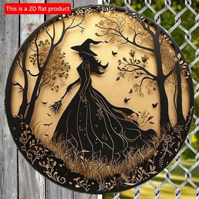 2d Flat 20*20cm Halloween Witch Style, Interior Wall Art Home Decoration, Halloween Wall Art Decoration, Suitable for Home, Office, Cafe, Holiday Gift