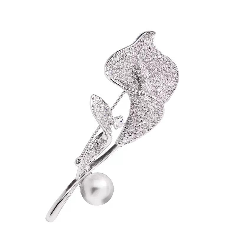 Luxury Temperament Calla Lily Brooch, High-end Women's Brooch, 2025 New High-end Exquisite Suit Accessories