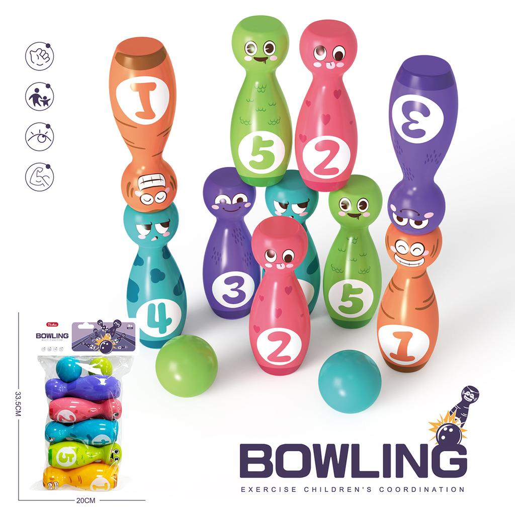 Baby Cartoon Bowling Set Education Toys For Kid Toddlers Number Learning Outdoor Sports Interactions Games Toy For Children Gift