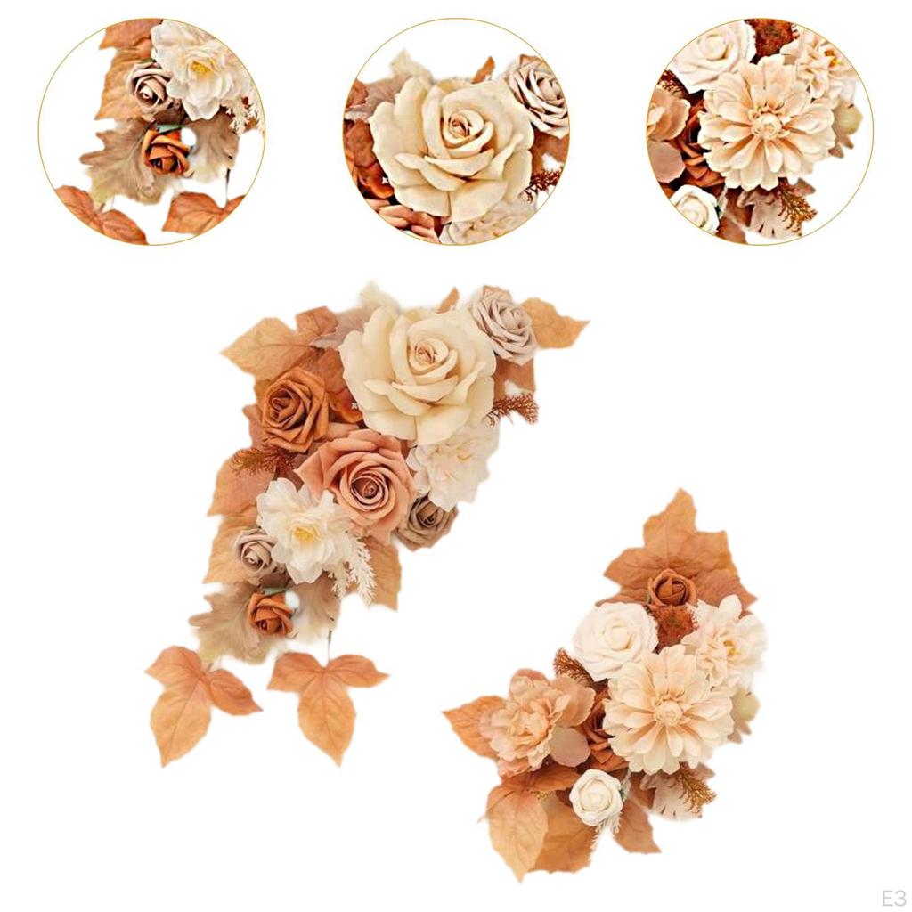 2 Pieces Floral Decor for Wedding Arch with Artificial Flowers Reception And Backdrop