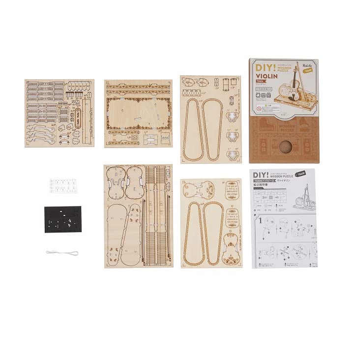 Tsukurundesu® 3D Wooden Puzzle Ornament Series (Violin) with Japanese Instructions