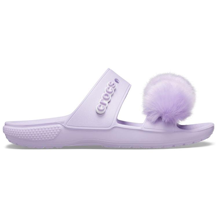 Crocs Classic Fur Sure Slip On Sandals 'Lilac' Women's 207405-530
