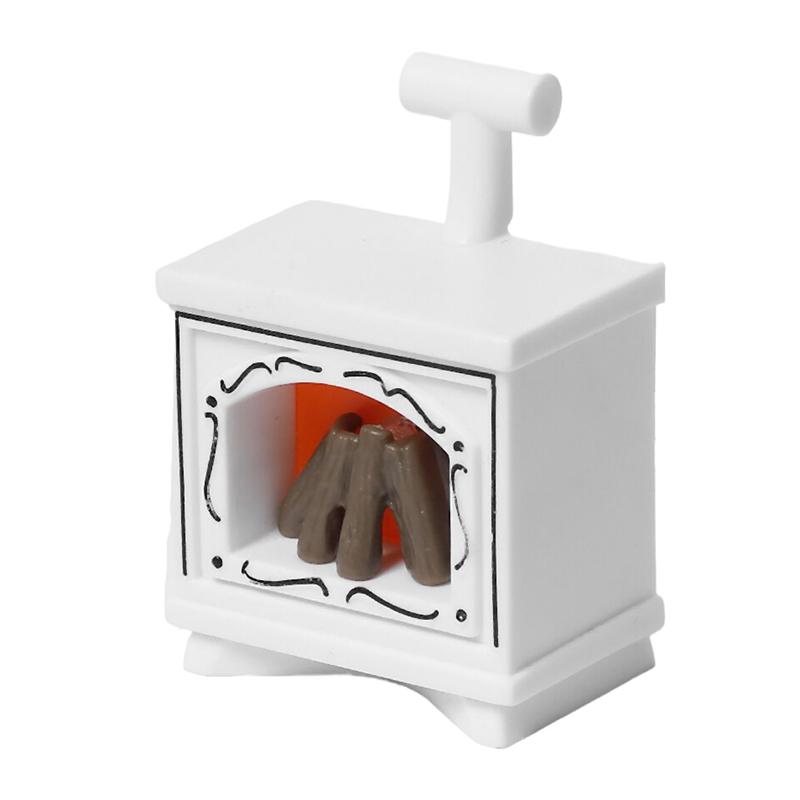 Dollhouse Miniature Fireplace Glowing Stove Model House Furniture Kitchen Living Scene Decor Toy
