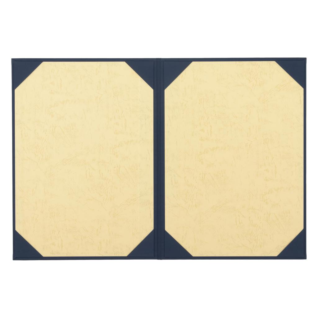 Mino Shokai Certificate Navy No Pad 2 File, Cloth, Blue, (A4, Sheets, 9272-08)