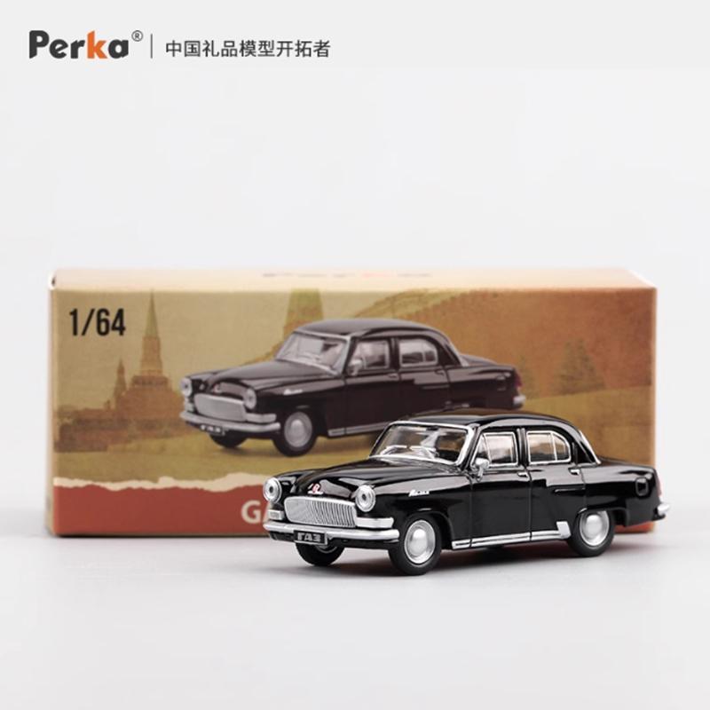 Perka Diecast 1:64 Scale Soviet M21 GAZ-21 Volga Alloy Car Model Collection Souvenir Static Display Ornaments Gift