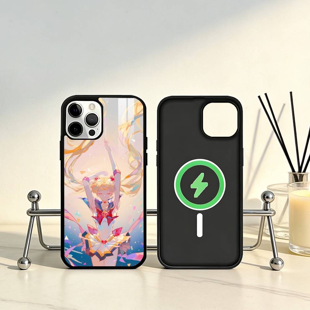 

Чехол для телефона S-Sailor Moon Аниме Для iPhone17,16,15,14,13,12,11 Plus,Pro Max Магнитный Для Magsafe Беспроводная зарядка iPhone17Pro