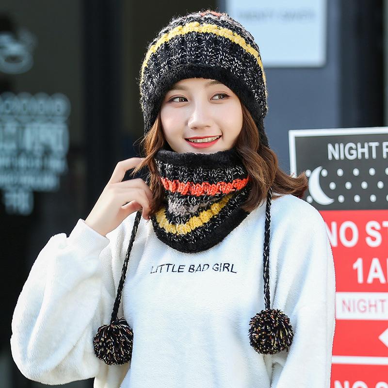 Hat Women's Autumn and Winter Cycling Hat Versatile Women's Outdoor Cycling Warm Knitted Wool Hat Neck Hat Winter