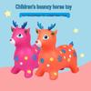 Children's Extra Large Inflatable Bouncy Horse Toy – Thick Stable Fawn Ride-On with Music and Cartoon Unicorn Design