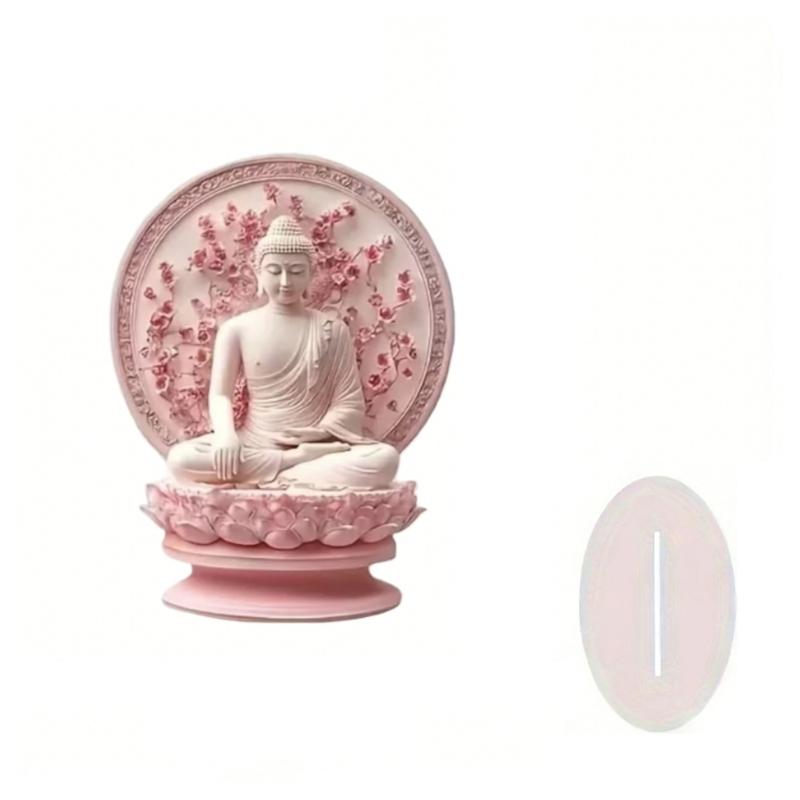 Elegant 2D Acrylic Meditating Buddhas Statue Home Tabletop Decors Buddhist Figurine Spiritual Sculpture Spiritual Gift 1