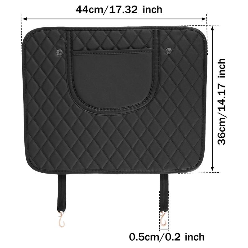 2Pcs PU Leather Car Anti Kick Mat  Protector Pad Auto Seat Back Protector Cover Back Seat Organizer with Storage Bag Waterproof