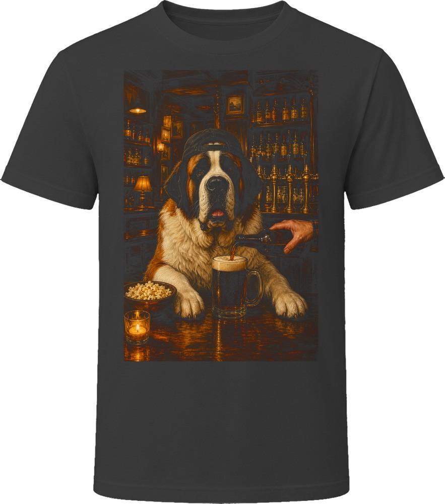 Saint Bernard Drinking Beer at the Bar T Shirt