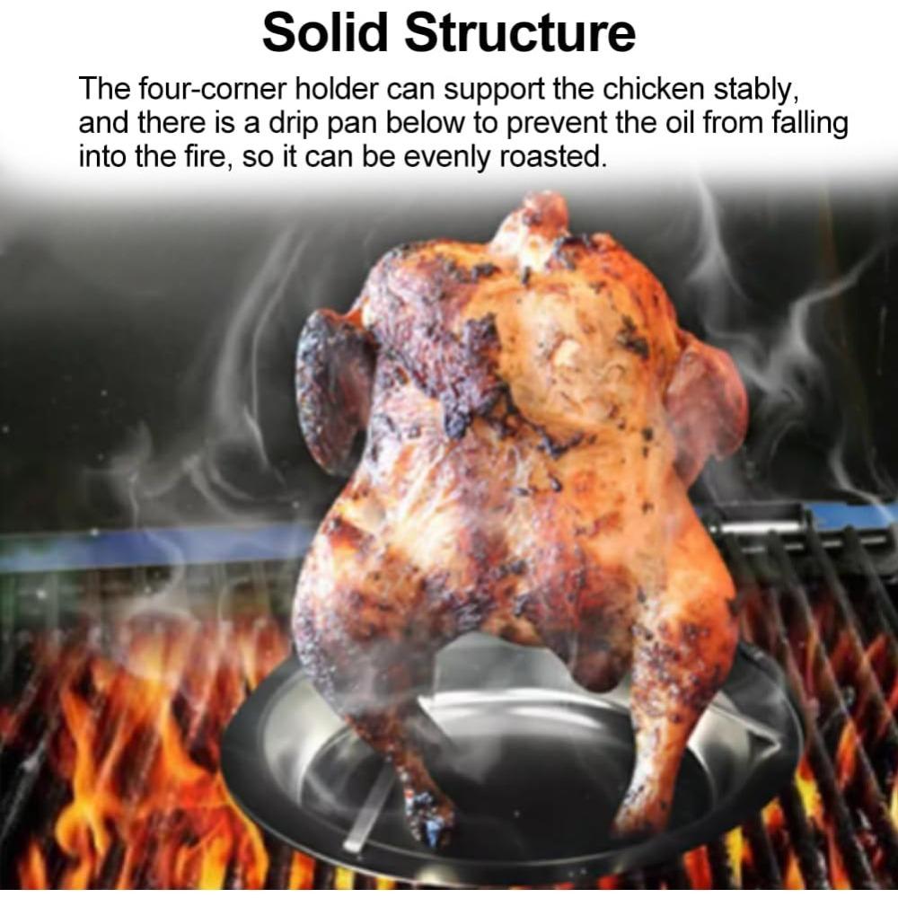 1 Piece Chicken Grill Stainless Steel Nonstick Thickened Metal Chicken Grill BBQ Accessories BBQ Cooker and Grill for Outdoor Parties