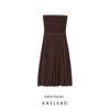 Kaslead New Women Clothes Western Style Fashion Holiday Style Patchwork Tube Top Pleat Dress