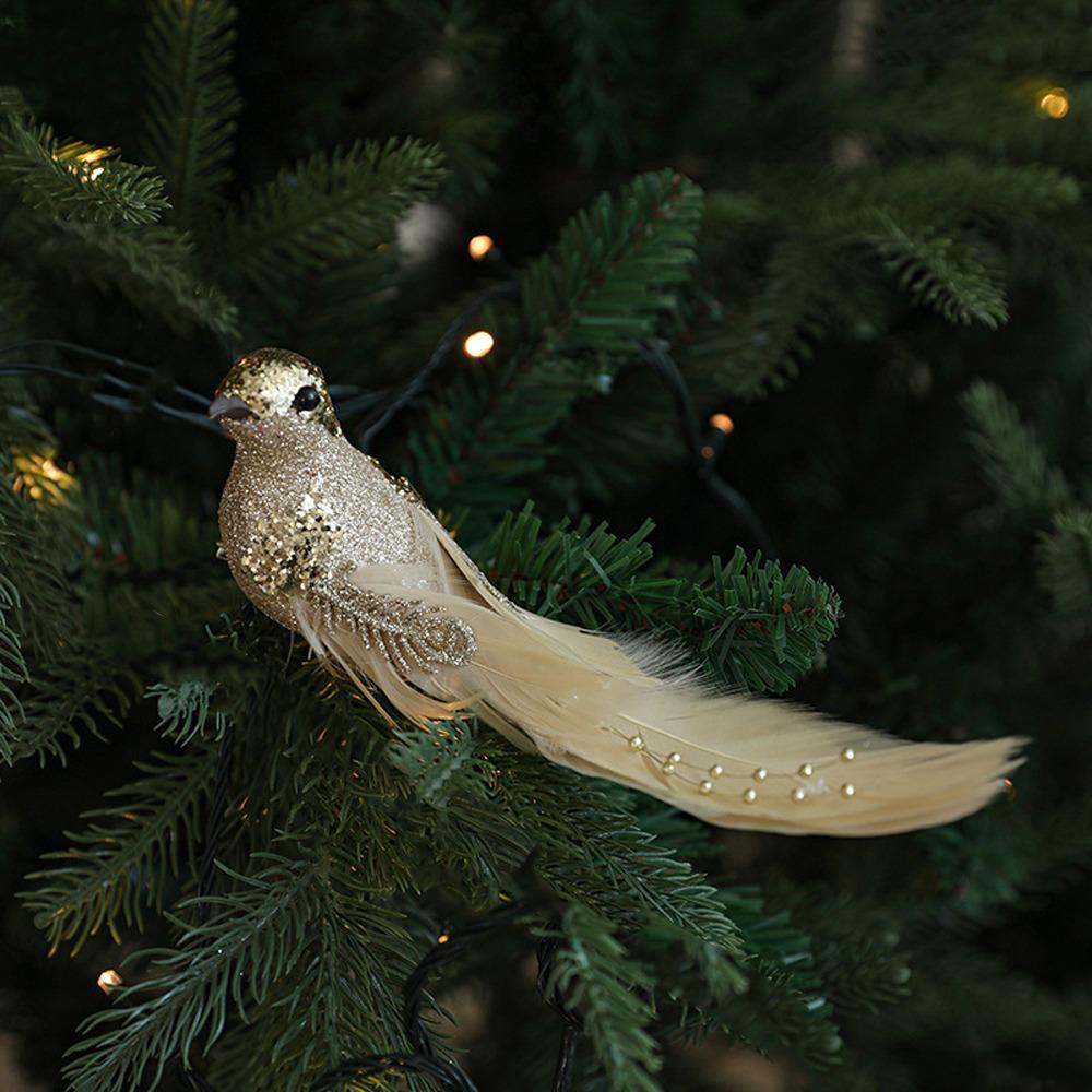 Realistic Simulated White Bird Pendant Artificial Christmas Tree Decoration  Holiday Festival Decor