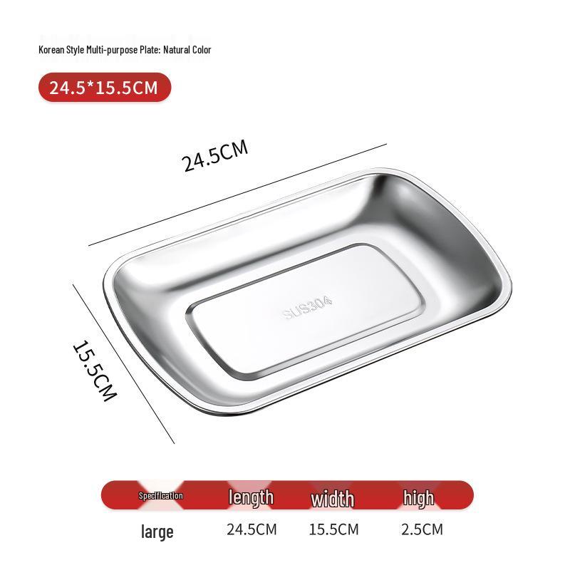 Stainless Steel Buffet & Barbecue Plate for Meat & Vegetables