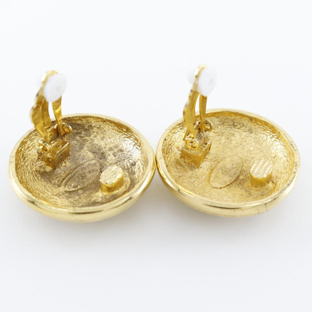 Chanel COCO Mark Earring Plated Gold 30g Women Used