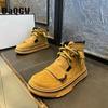 Designer High Top Boots for Women Men Winter Warm Snow Boots Fashion Casual Leather Upper Height Increased Flats Platform Shoes