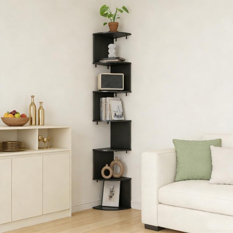 Space Saving 7 Layer Wall Mounted Corner Shelf Perfect For Home Office Display Storage And Arrangement