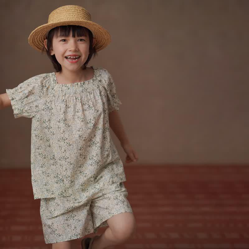 Hacikis Girls  Floral Cotton Summer Apparel 170