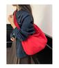 Japanese Minimalist Women's Large Capacity Shoulder Dumpling Bag - Solid Color Crossbody