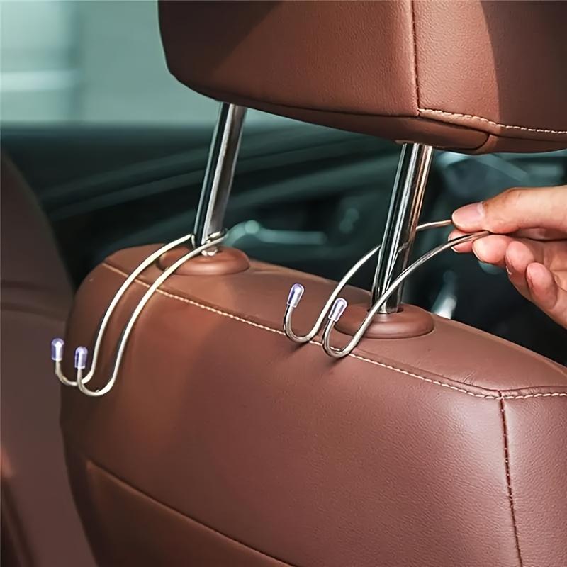 1pcs Car Seat Hook Automatic Hidden Rear Seat Headrest Hanging Rack, Used for Handbag Shopping Bag Jacket Storage Clothes Hanger, Car Accessories
